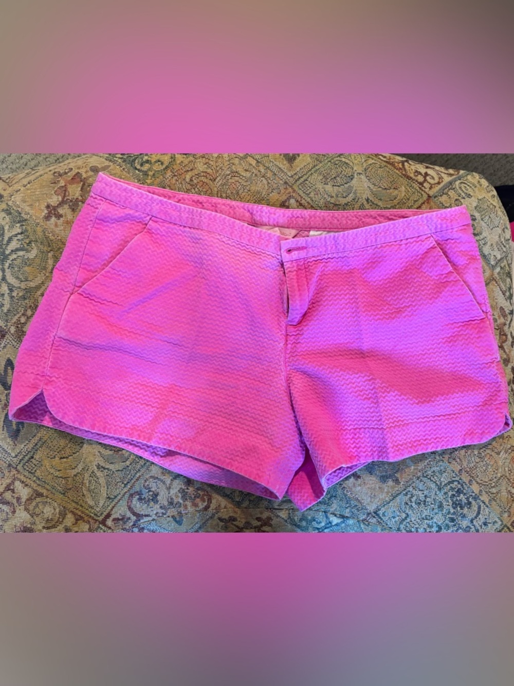 Lilly Pulitzer Hot Pink Textured Bermuda Shorts